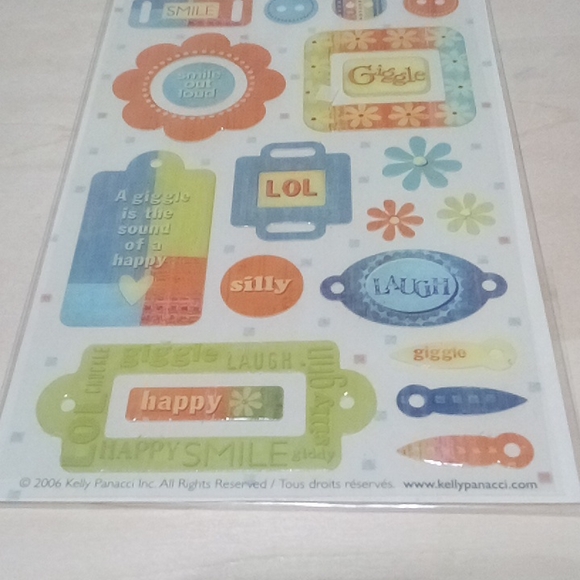 3/$15 Giggle Epoxy Scrapbook Stickers Kelly Panacci 067901192180 - Picture 3 of 6